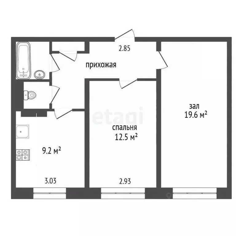 2-к кв. Пермский край, Чернушка бул. 48-й Стрелковой Бригады, 3 (53.8 ... - Фото 1