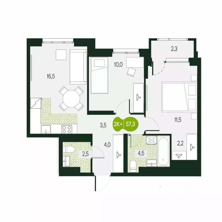 3-к кв. Забайкальский край, Чита Каштакский мкр,  (57.3 м) - Фото 1