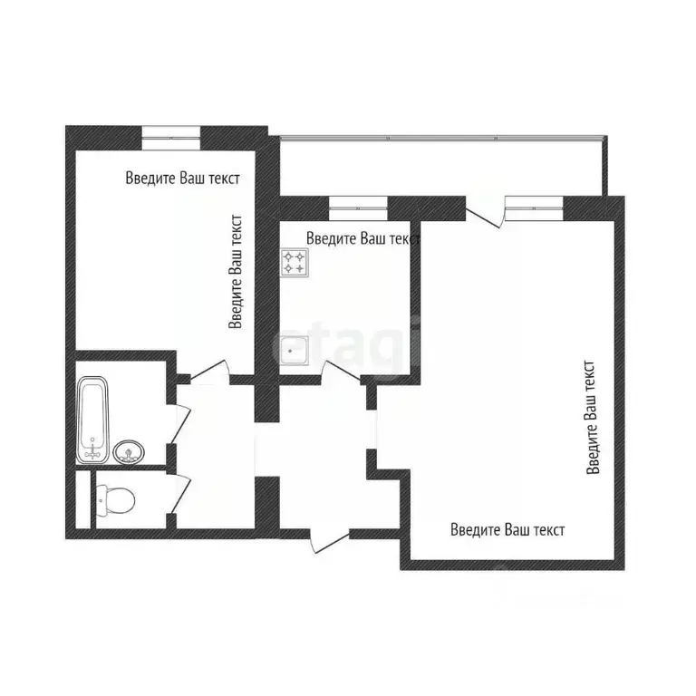2-к кв. Белгородская область, Белгород Садовая ул., 120б (55.1 м) - Фото 1