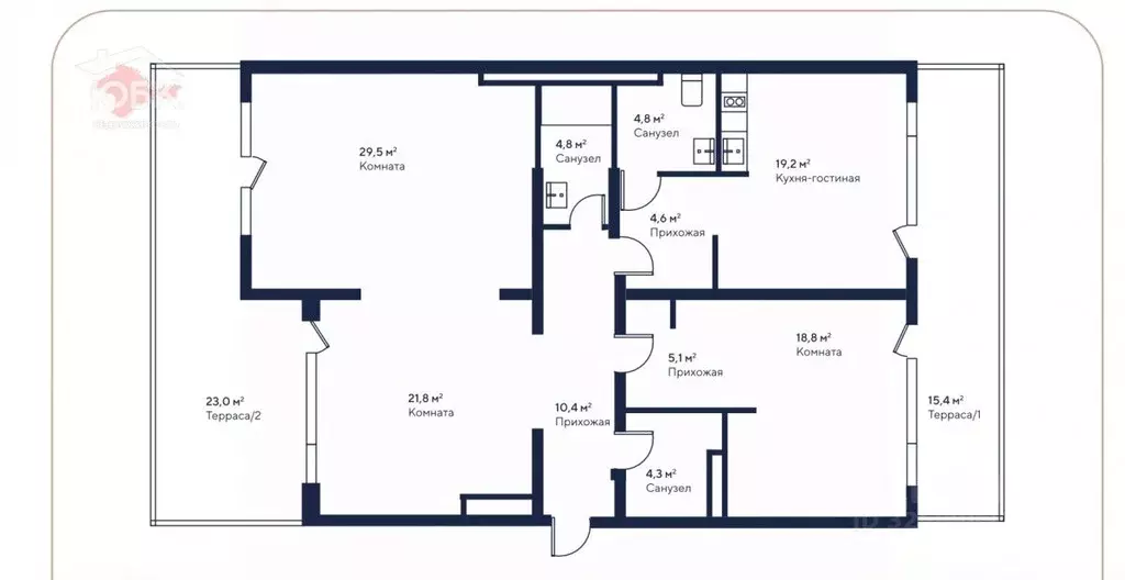 4-к кв. Крым, Евпатория городской округ, Заозерное пгт ул. Аллея ... - Фото 2