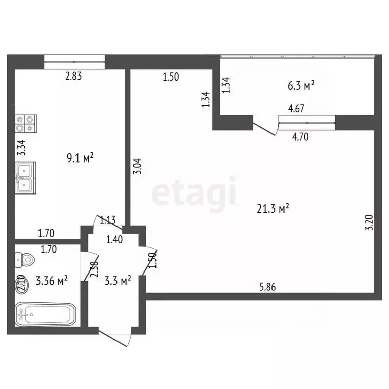 1-к кв. Краснодарский край, Анапа ул. Объездная, 9 (43.6 м) - Фото 1