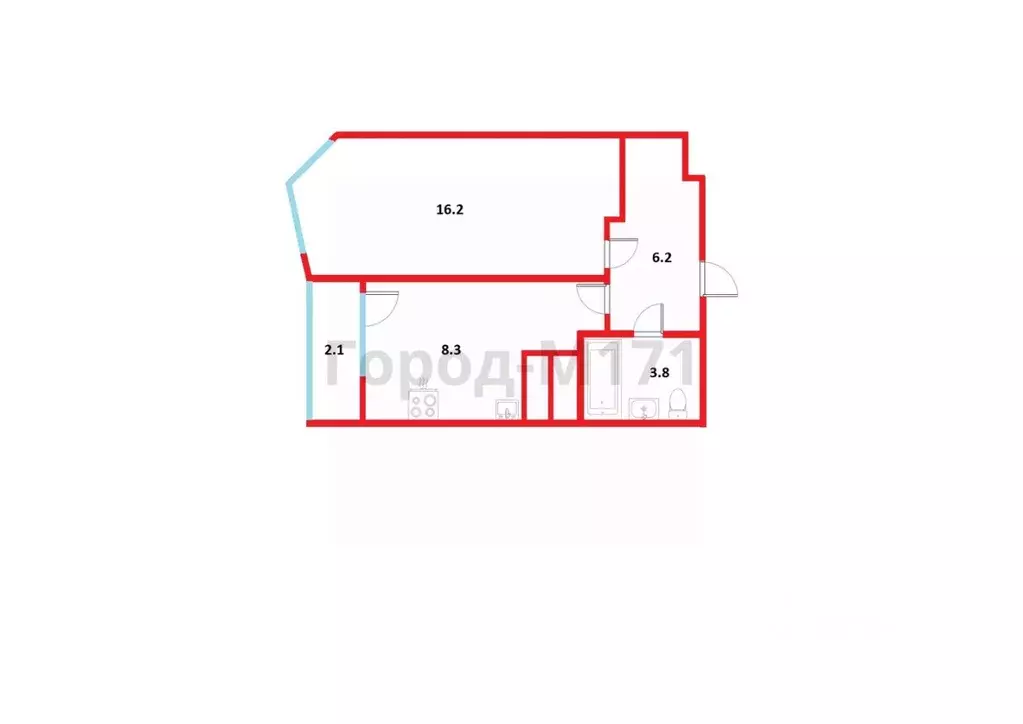1-к кв. Санкт-Петербург просп. Кузнецова, 12к2 (34.5 м) - Фото 2