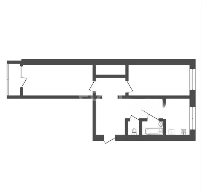 2-комнатная квартира: посёлок Горелки, Гарнизонный проезд, 3А (48.7 м) - Фото 1