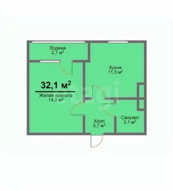 1-к кв. Татарстан, Пестречинский район, Богородское с/пос, д. Куюки, ... - Фото 2