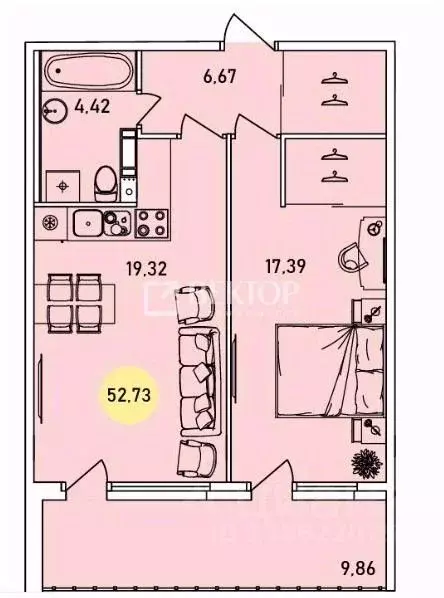 2-к кв. Ярославская область, Ярославль ул. Лескова, 26к2 (52.73 м) - Фото 1