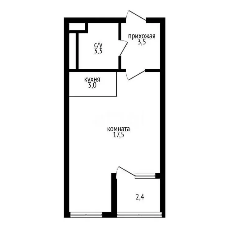 Квартира-студия: Краснодар, улица Адмирала Серебрякова, 3к1 (27.4 м) - Фото 0