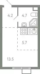 Квартира-студия: Молоково, жилой комплекс Ново-Молоково, 13 (26.5 м) - Фото 1