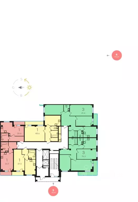 1-к кв. Ленинградская область, Всеволожск Южный мкр, ул. Крымская, 1 ... - Фото 2