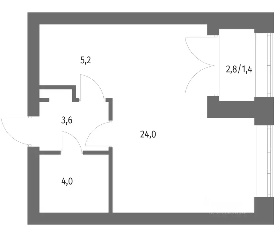 1-к кв. Санкт-Петербург ул. Академика Константинова, 1к1 (38.2 м) - Фото 0