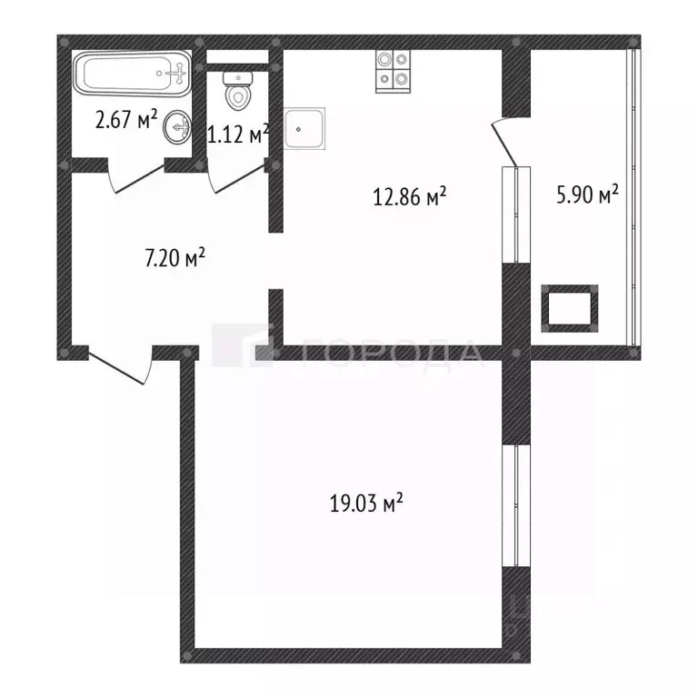 1-к кв. Алтайский край, Барнаул тракт Павловский, 303А (42.7 м) - Фото 2