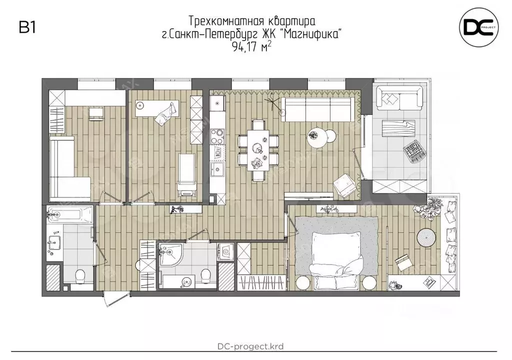 4-к. квартира, 92 м, 8/10 эт. - Фото 0