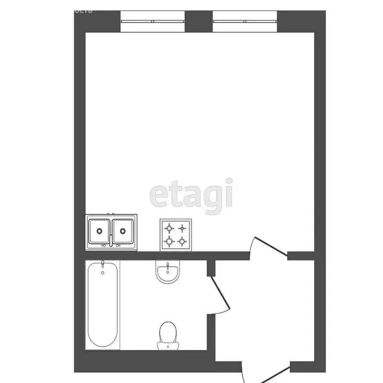 Квартира-студия: Тюмень, Тихий проезд, 6 (28.6 м) - Фото 1