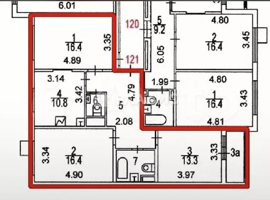 3-к. квартира, 79 м, 3/8 эт. - Фото 0