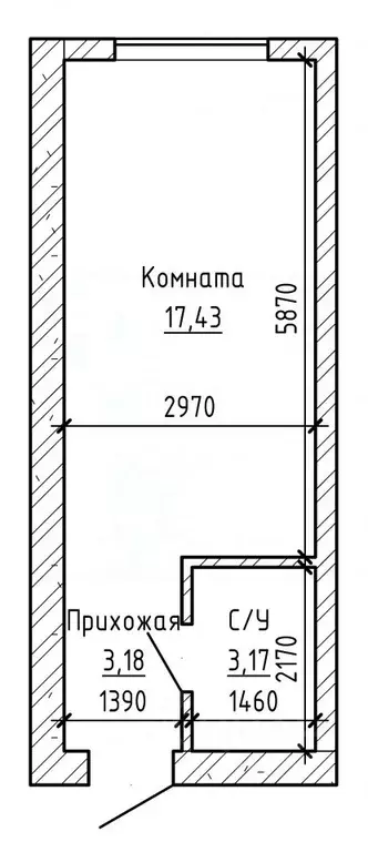Студия Кабардино-Балкария, Нальчик ул. Мовсисяна (23.0 м) - Фото 2