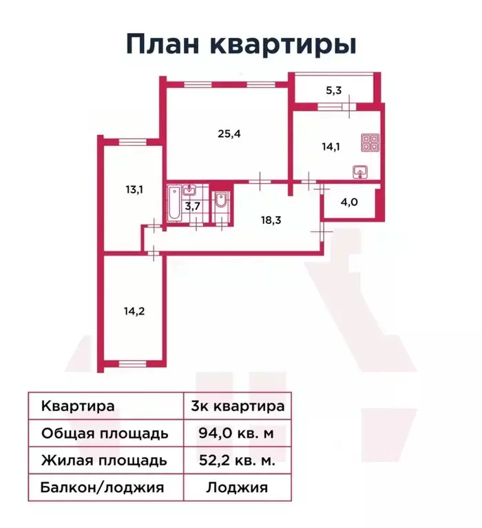 3-к кв. Санкт-Петербург просп. Энгельса, 150К1 (94.2 м) - Фото 2