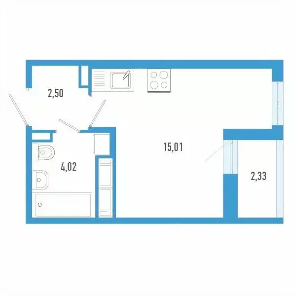 Студия Санкт-Петербург пос. Шушары,  (22.7 м) - Фото 0