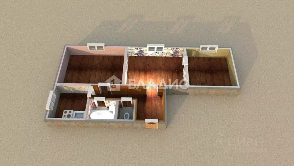 3-к кв. Иркутская область, Ангарск 55-й кв-л, 20 (60.0 м) - Фото 2