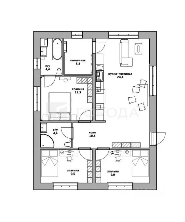 Дом в Алтайский край, Первомайский район, с. Фирсово ул. Ивана ... - Фото 2