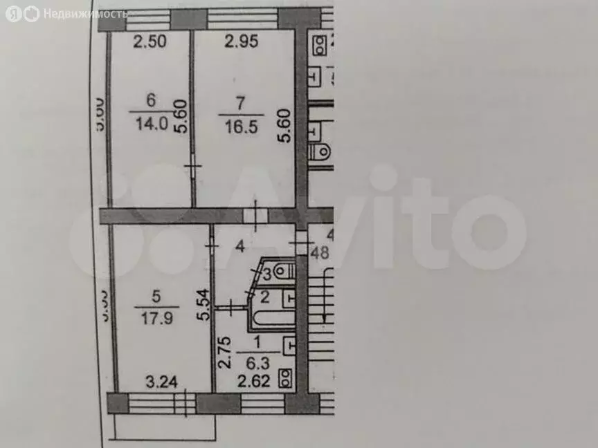 3-комнатная квартира: Томск, улица Беринга, 2/2 (62.5 м) - Фото 1