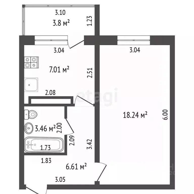 1-к кв. Ульяновская область, Ульяновск ул. Карбышева, 28 (35.3 м) - Фото 2