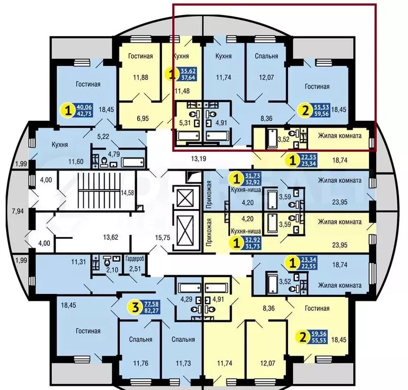 Продаётся 2-к квартира, 56 м - Фото 1