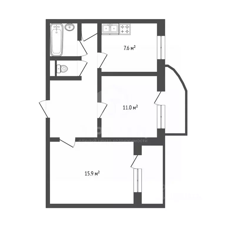 2-к кв. Санкт-Петербург ул. Маршала Казакова, 28к1 (48.2 м) - Фото 1