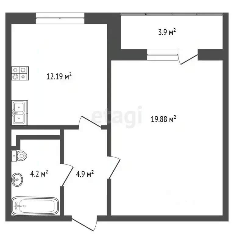 1-к кв. Москва ул. Татьянин Парк, 14к2 (44.5 м) - Фото 1