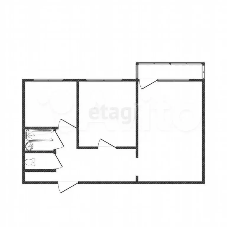 2-к. квартира, 44,6 м, 8/9 эт. - Фото 0