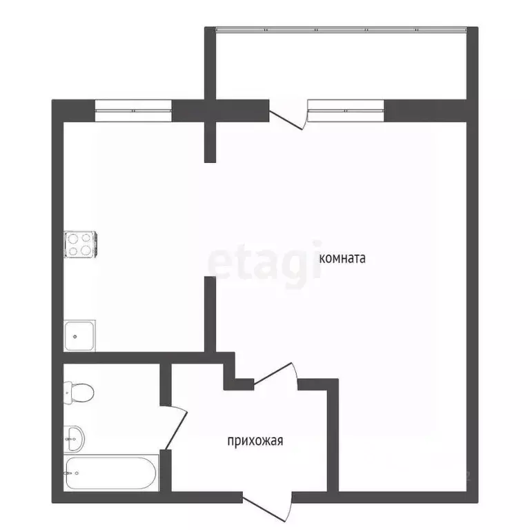 1-к кв. Вологодская область, пос. Майский ул. Новая, 1 (34.0 м) - Фото 1