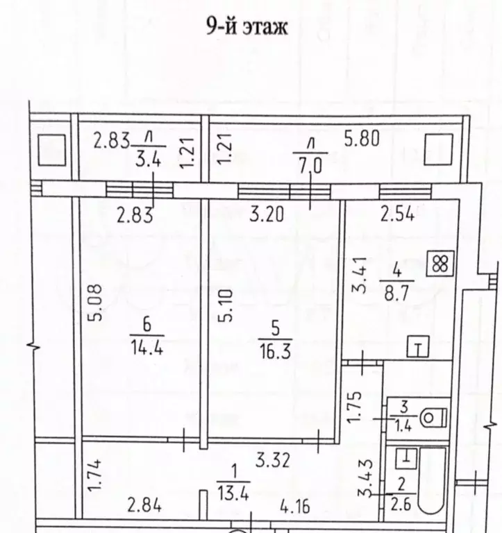 2-к. квартира, 56,8 м, 9/16 эт. - Фото 0