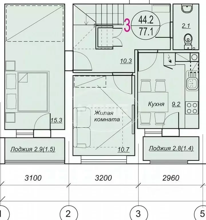 3-к кв. Калининградская область, Калининград Чкаловск мкр, ул. Докука, ... - Фото 2