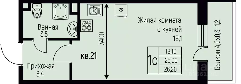 Студия Краснодарский край, Краснодар пос. Березовый, пос. Прогресс, ... - Фото 1