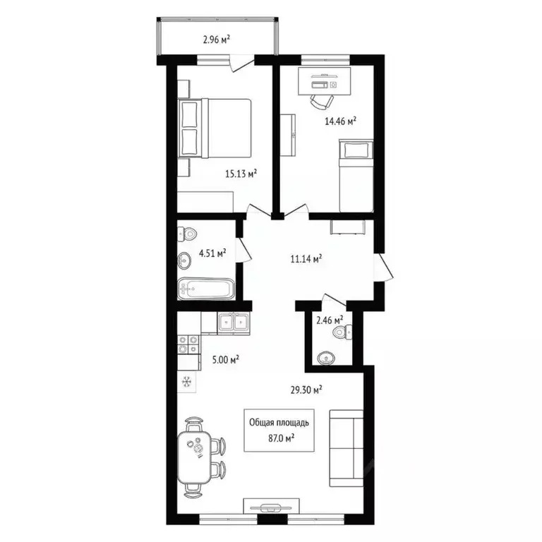 3-к кв. Новосибирская область, Новосибирск ул. Ольги Жилиной, 23 (87.0 ... - Фото 1