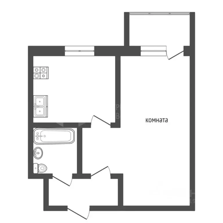 1-к кв. Тюменская область, Тюмень Северная ул., 35 (32.0 м) - Фото 1