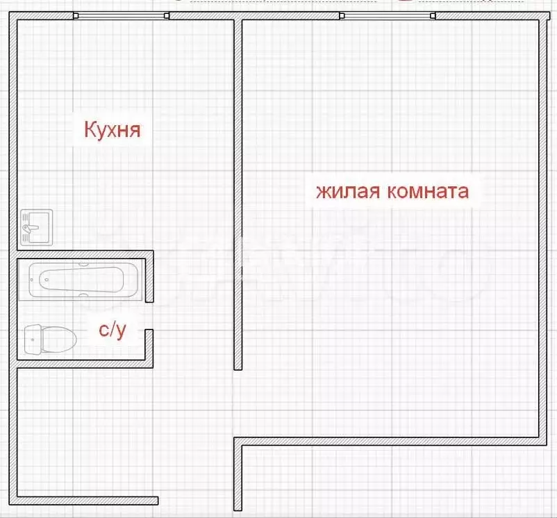 1-к. квартира, 30,1 м, 4/5 эт. - Фото 0