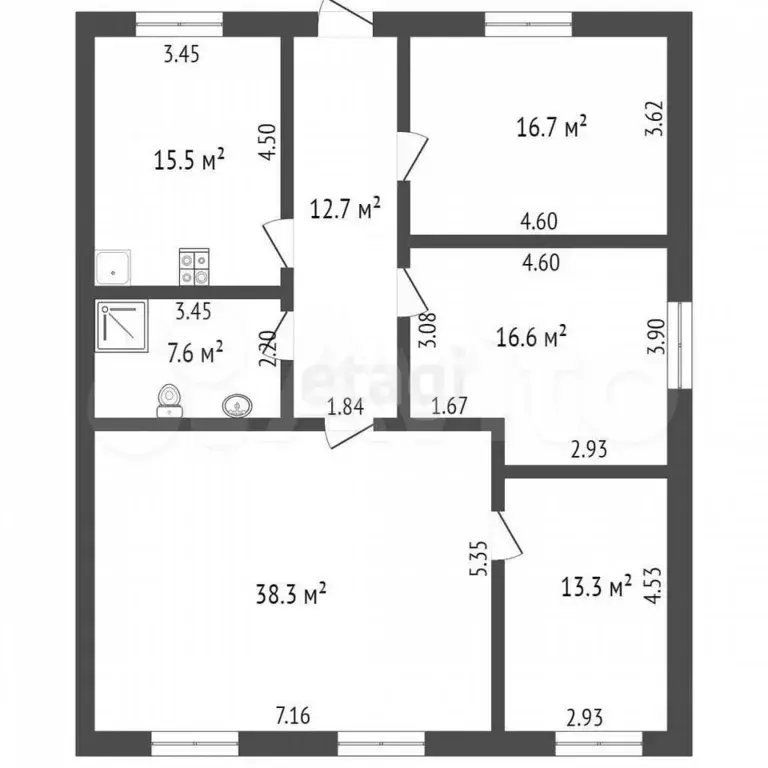 4-к. квартира, 120,7 м, 1/1 эт. - Фото 0
