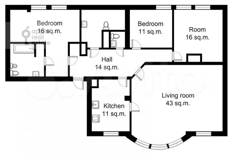 4-к. квартира, 130 м, 5/5 эт. - Фото 0