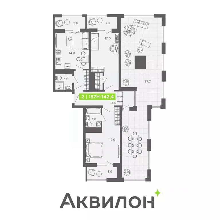 2-к кв. Санкт-Петербург ул. Парфеновская, 6к2 (142.4 м) - Фото 1