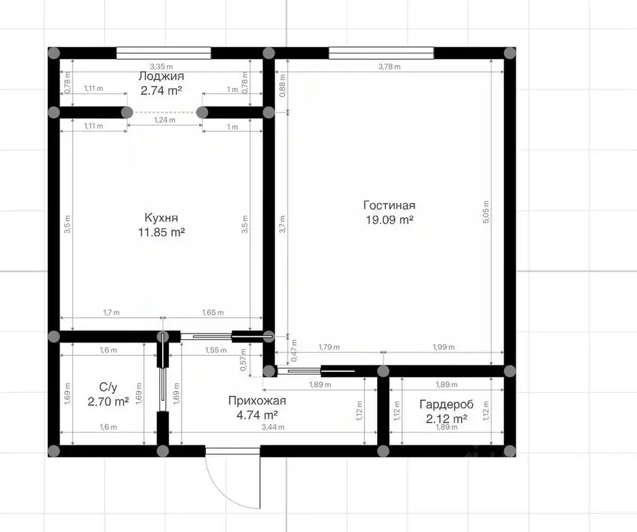 1-к кв. Кабардино-Балкария, Нальчик ул. Солнечная, 8к1 (42.0 м) - Фото 2