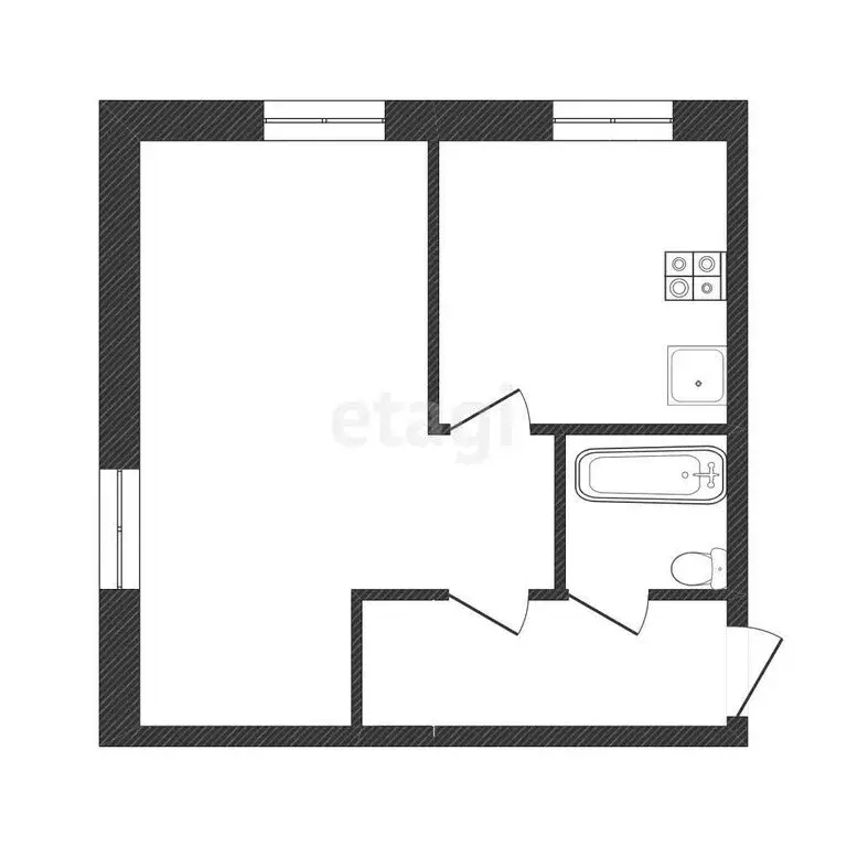 1-комнатная квартира: Иркутск, улица Пушкина, 23 (29.9 м) - Фото 1