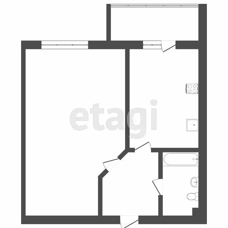 1-комнатная квартира: Тюменский муниципальный округ, рабочий посёлок ... - Фото 1