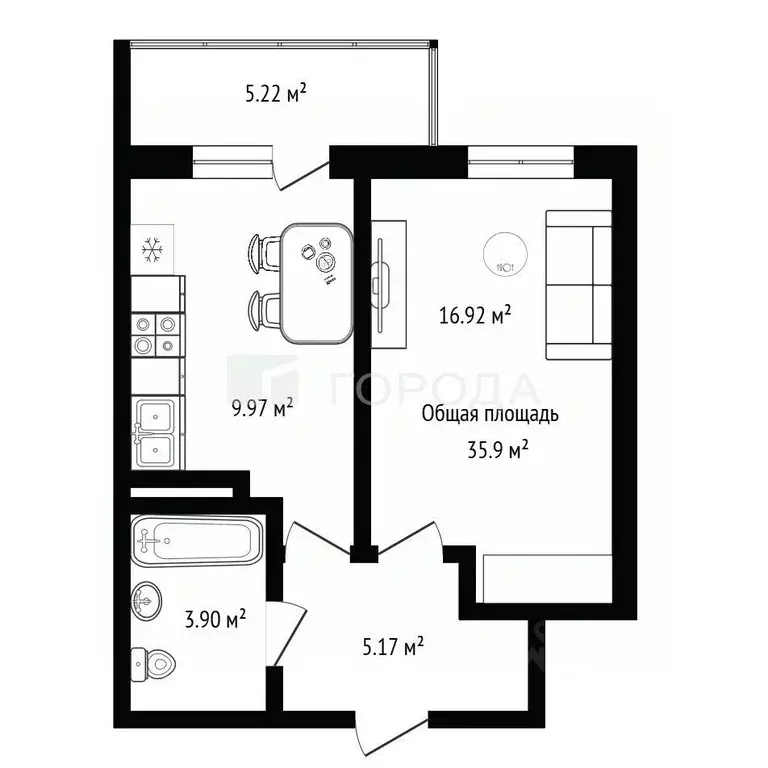 1-к кв. Новосибирская область, Новосибирск Красный просп., 173/1 (35.9 ... - Фото 2