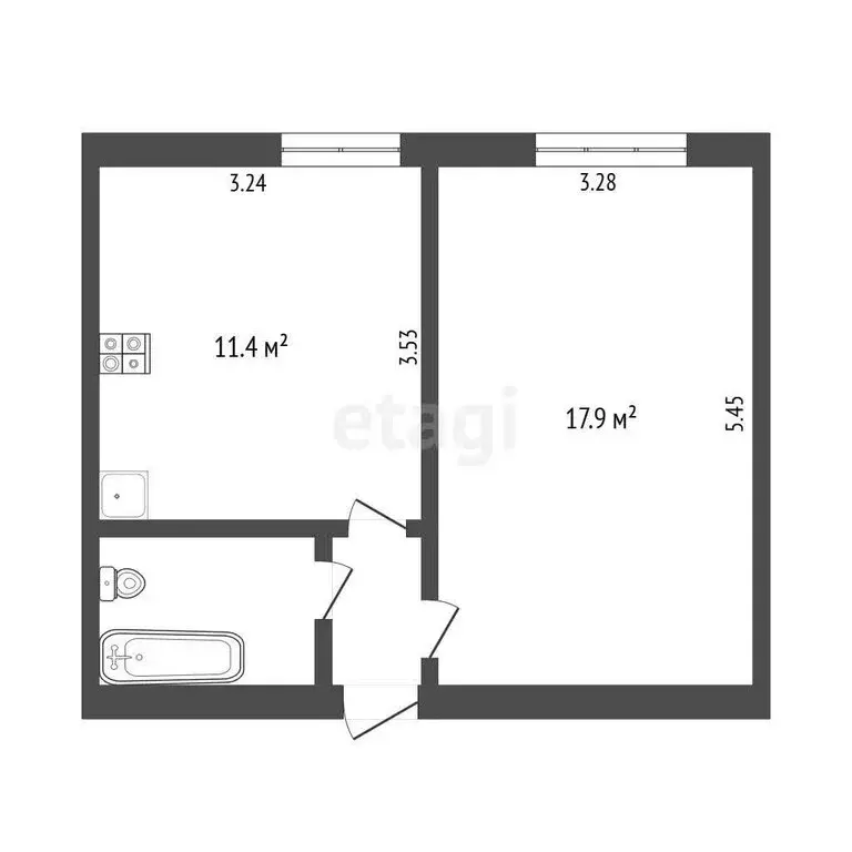 1-комнатная квартира: Тюмень, Олимпийская улица, 16 (35 м) - Фото 0