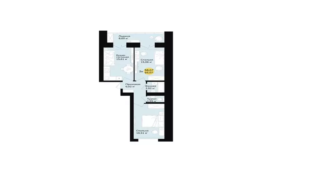 Продаётся 2-к квартира, 67 м - Фото 1