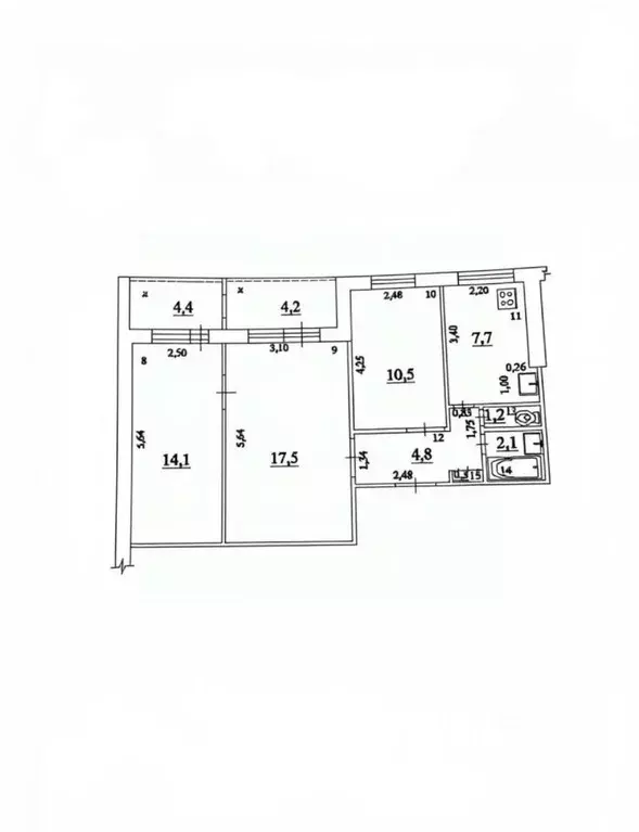 3-к кв. Самарская область, Самара Черемшанская ул., 248 (58.2 м) - Фото 1