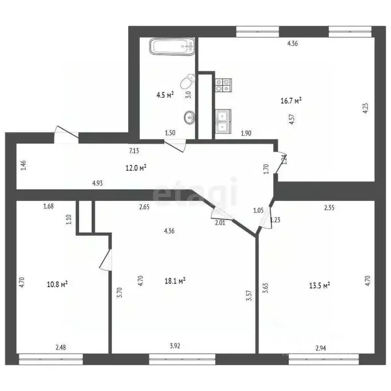 2-к кв. Калининградская область, Калининград ул. Александра Невского, ... - Фото 2