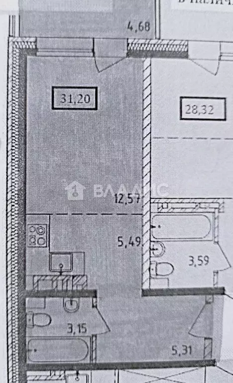 Студия Иркутская область, Иркутск ул. Красный Путь, 63 (31.5 м) - Фото 2