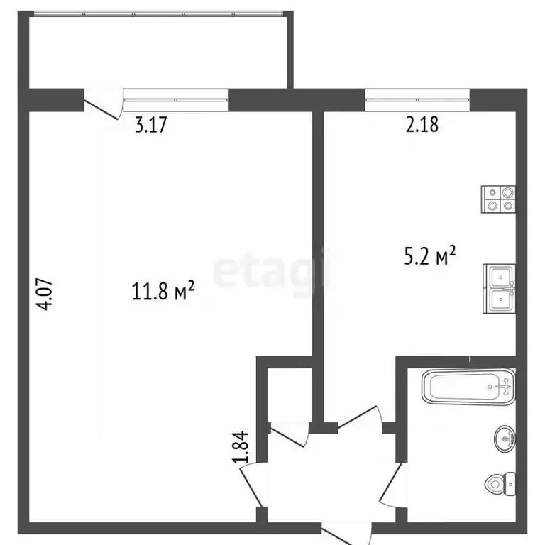 1-к кв. Костромская область, Кострома ул. Новый Быт, 7 (21.4 м) - Фото 2
