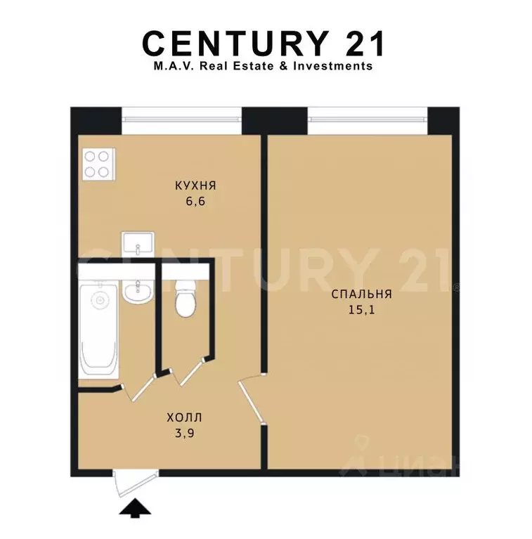1-к кв. Санкт-Петербург Байконурская ул., 7К1 (29.1 м) - Фото 1