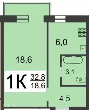 Продаётся 1-к квартира, 32.8 м - Фото 0